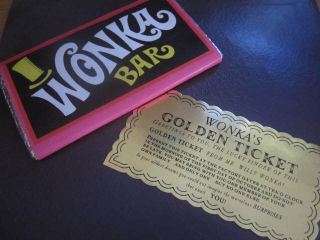 Golden Ticket Bar Prop classic Legendary Letters